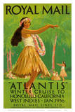Hawaii Hula, Royal Mail “Atlantis” c.1936 Posters by Percy Padden