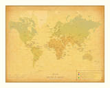 Retro Travel Map Print