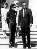 Michael Jackson; George H.W. Bush - 1990 Photographic Print by Maurice Sorrell