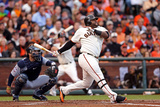 San Francisco, CA - Oct. 24:   Giants v Detroit Tigers - Pablo Sandoval  and Justin Verlander Photographic Print by Christian Petersen