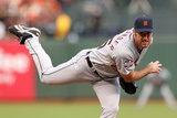 San Francisco, CA - Oct. 24:   San Francisco Giants v Detroit Tigers - Justin Verlander Photographic Print by Ezra Shaw