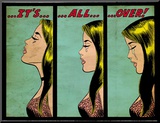 Marvel Comics Retro: Love Comic Panel, Crying, It's All Over! (aged) Affiche montée