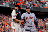San Francisco, CA - Oct. 24:   Giants v Detroit Tigers - Miguel Cabrera  and Buster Posey Photographic Print by Doug Pensinger