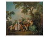 The Birdcage (Les Amours Du Bocage), about 1735 Reproduction procédé giclée par Nicolas Lancret