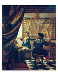 The Art of Painting (The Artist's Studio). About Um 1666/68 Giclée-Druck von Jan Vermeer