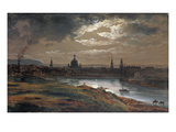 Blick Auf Dresden Bei Abend, 1845 Giclee Print by Johan Christian Clausen Dahl