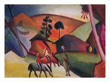 Native Americans on Horses, 1911 Reproduction procédé giclée par August Macke