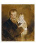 Self-Portrait with Daughter, 1900 Giclee-vedos tekijänä Franz Seraph von Lenbach