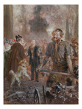 The Visit of a Member of the Supervisory Board in the Steel-Mill, 1900 Giclee Print by Adolph von Menzel