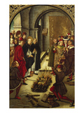 The Trial by Fire (The Burning of the Books or St. Dominic De Guzman and the Albigensians) Giclée-tryk af Pedro Berruguete