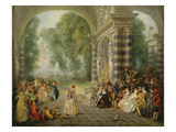 The Pleasures of the Ball, 1715/16 Giclee Print by Jean Antoine Watteau