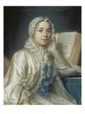 Mademoiselle Ferrand Meditiert Ueber Newton Giclee Print by Maurice Quentin de La Tour