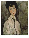 Woman with Black Tie, 1917 Giclee Print by Amedeo Modigliani