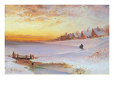 Dusk in Winterr Giclee Print by Alexei Sawrassow