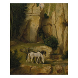 Hermit Watering His Horses, about 1845 Giclée-Druck von Moritz Von Schwind