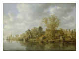 Bauerngehoefte Am Fluss, 1636 Giclée-Druck von Jan Van Goyen
