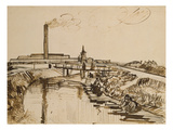 Factory and Laundresses at La Roubine Du Roi Gicléedruk van Vincent van Gogh Factory and Laundresses at La Roubine Du Roi Gicléedruk van Vincent van Gogh