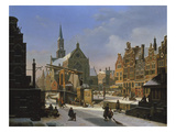Wintery City Scene Giclee Print by Jan Hendrik Verheyen