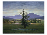 Der Einsame Baum (Dorflandschaft Bei Morgenbeleuchtung) (See also Image Number 1433, 1823 Giclée-Druck von Caspar David Friedrich