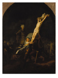 The Raising of the Cross, about 1633 Giclee Print by  Rembrandt van Rijn