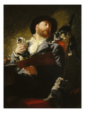 Entre Nous (Self-Portrait with Cats), 1911 Giclee Print by Julius Adam