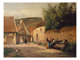 Streetcorner in the Village Giclee Print by Camille Pissarro
