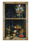 Regal Mit Blumenvase Und Fruechten Giclee Print by Georg Flegel