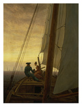 On Board a Sailing Ship, 1819 Giclee Print by Caspar David Friedrich