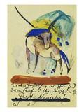 Pferd, 1913. Auf Postkarte an Else Lasker-Schueler Giclee Print by Franz Marc