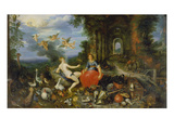 Fire and Air. (Brueghel and Frans Francken the Younger) Giclee Print by Jan Bruegel the Younger