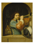A Trumpet Player, 1672 Lámina giclée por Frans Van Mieris A Trumpet Player, 1672 Lámina giclée por Frans Van Mieris