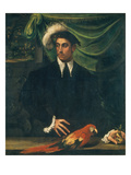 Mann Mit Papagei Reproduction procédé giclée par Nicolo dell' Abate