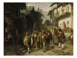 Das Letzte Aufgebot. (Skizze), 1872 Giclée-Druck von Franz Von Defregger