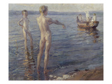 Bathing Boys (Summer Evening at the Lake), 1904 Giclee Print by Christian Landenberger