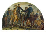 Bluecher and Wellington Meet after the Battle of Belle-Alliance (Waterloo) Giclee Print by Adolph von Menzel