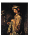 Saskia as Flora, 1634 Giclee Print by  Rembrandt van Rijn