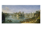 View of the Tiber Island, Rome, 1685 Giclée-Druck von Gaspar van Wittel