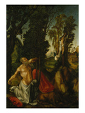 Saint Jerome before the Cross, 1502 Lámina giclée por Lucas Cranach the Elder