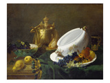 Stilleben Mit Messingkanne, Suppenterrine Und Obst Giclée-Druck von Antoine Vollon