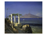 View from Capri across the Gulf of Naples to Mt. Vesuvius, 1868 Giclee Print by Carl Frederick Sorensen