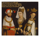 Louis Ii (1229- 1294), Duke of Bavaria with His Wifes Mary of Brabant and Anna of Glogau Giclée-tryk af German School Louis Ii (1229- 1294), Duke of Bavaria with His Wifes Mary of Brabant and Anna of Glogau Giclée-tryk af German School