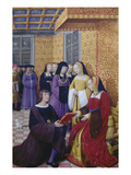 From: Le Voyage De Genes (Voyage to Genoa): Poet Jean Marot Hands over His Work to Anne of Brittany Giclee Print by Jean Bourdichon