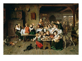 Ein Kinderfest (Der Katzentisch) 1868 Reproduction procédé giclée par Ludwig Knaus