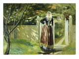 Frau in Daenischer Tracht Am Gartentor, 1902 Giclee Print by Michael Peter Ancher