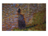 Angler at the Riverside of the Seine. Study for 'La Grande Jatte', 1884/85 Giclee Print by Georges Seurat