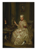 Elisabeth Augusta in Ihrem Kabinett Giclee Print by Johann Georg Ziesenis