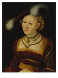Female Saint with a Feather Hat Lámina giclée por Lucas Cranach the Elder