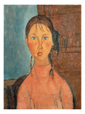 Girl with Pigtails, 1918 Giclee Print by Amedeo Modigliani