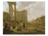 Kartenspieler Vor Einer Tempelruine Giclee Print by Jan Both