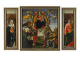 Parts of the Highaltar of S. Maria Novella Florence: Katharina V. Siena, Madonna with Child Giclée-tryk af Domenico Ghirlandaio